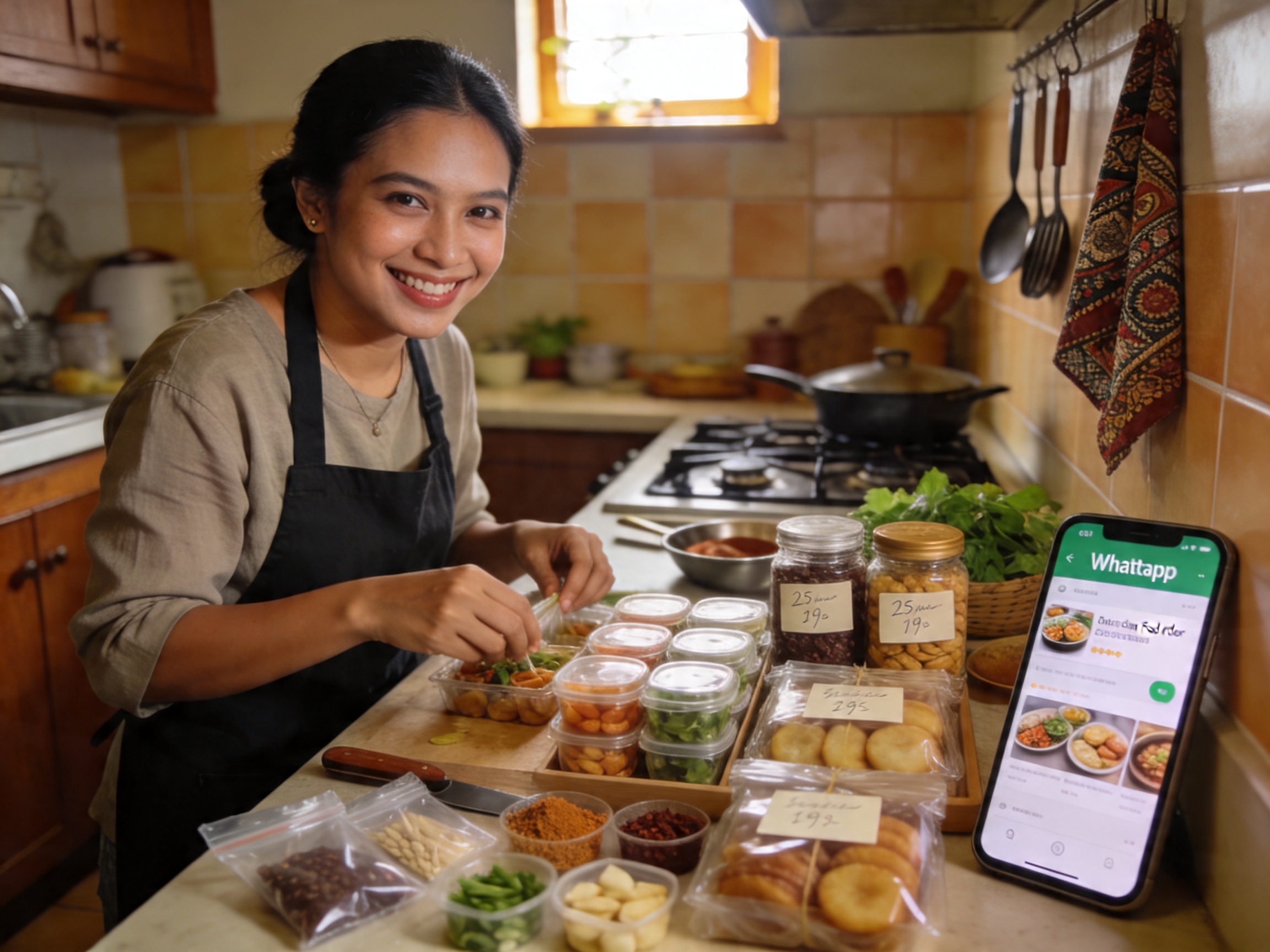 sibuk di dapur buat jualan